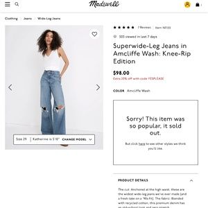 Madewell Wide Leg Jean